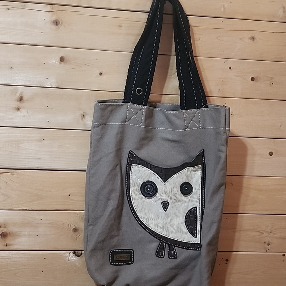 Chala Owl Purse - Canvas Purse Owl Theme 13" x 17" Handbag - Canvas Bag
